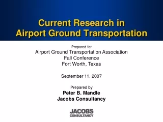 Current Research in  Airport Ground Transportation
