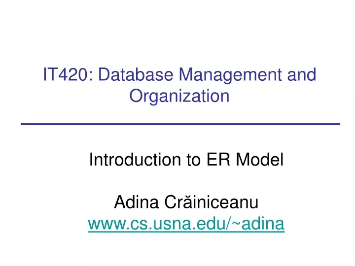 it420 database management and organization