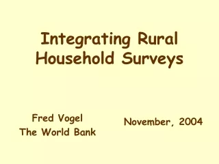 Integrating Rural Household Surveys