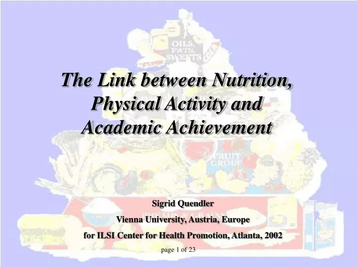 the link between nutrition physical activity