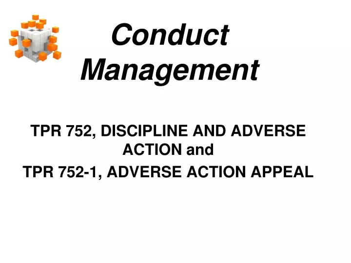 conduct management tpr 752 discipline and adverse