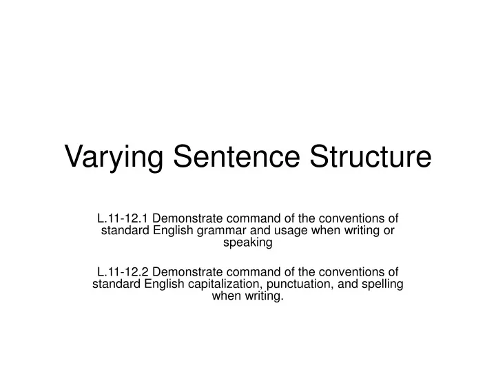 varying sentence structure