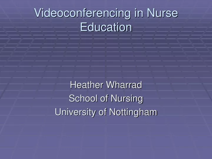 videoconferencing in nurse education