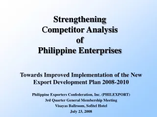 Strengthening  C ompetitor Analysis  of  Philippine Enterprises