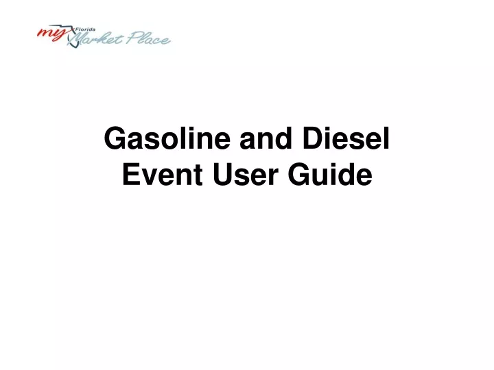 gasoline and diesel event user guide