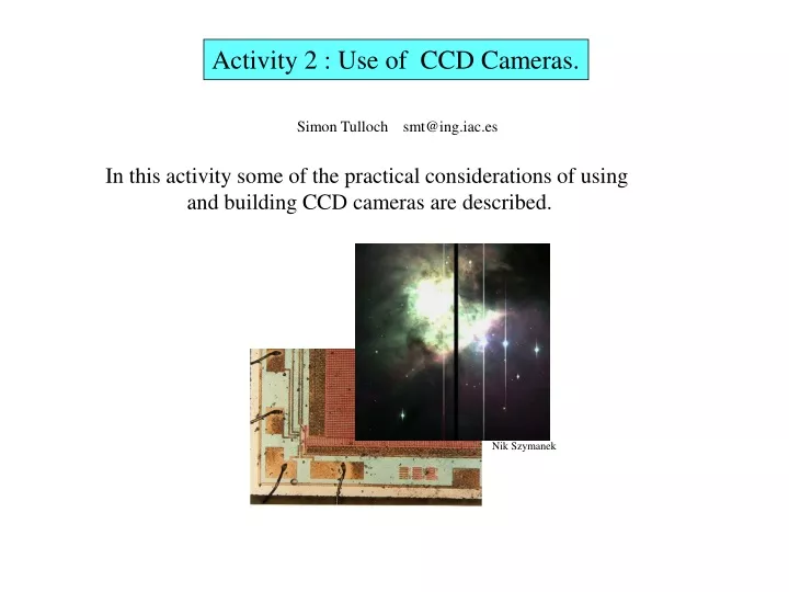 activity 2 use of ccd cameras