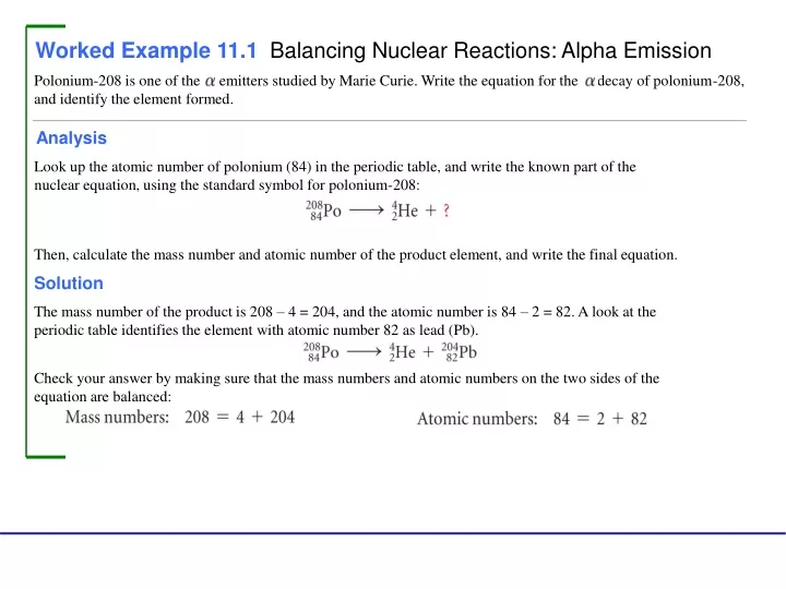 worked example 11 1 balancing nuclear reactions