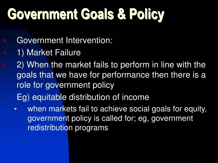 government goals policy