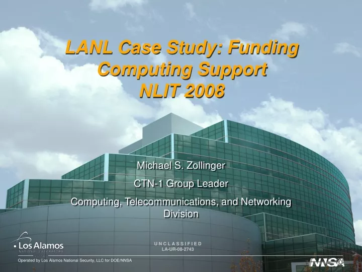 lanl case study funding computing support nlit 2008