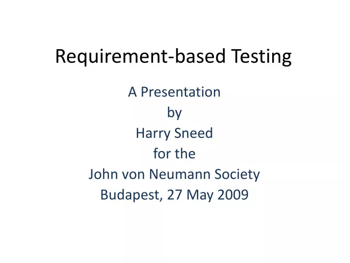 requirement based testing