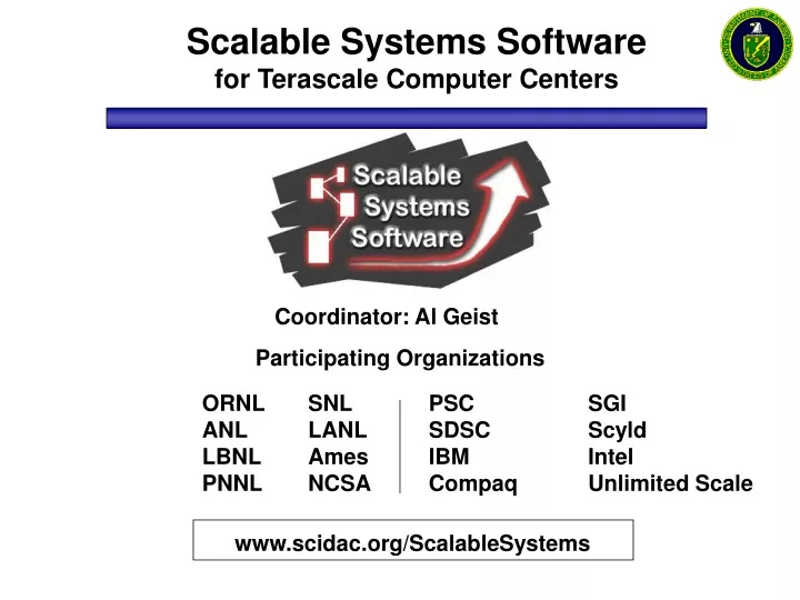 scalable systems software for terascale computer centers