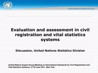 Evaluation and assessment in civil registration and vital statistics systems
