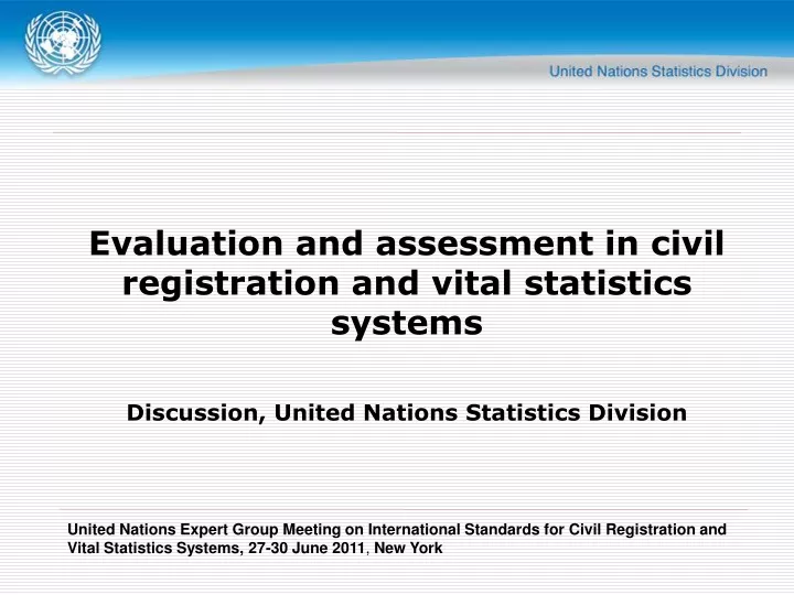 evaluation and assessment in civil registration