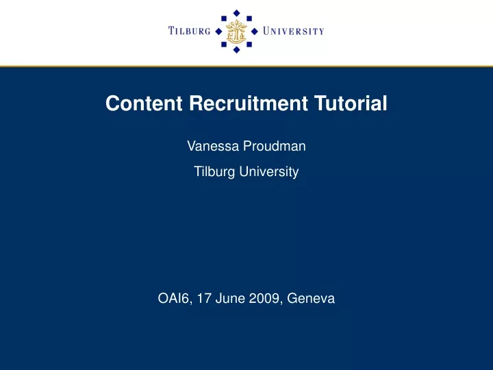 content recruitment tutorial