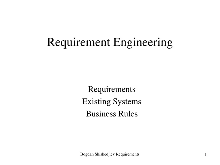 requirement engineering