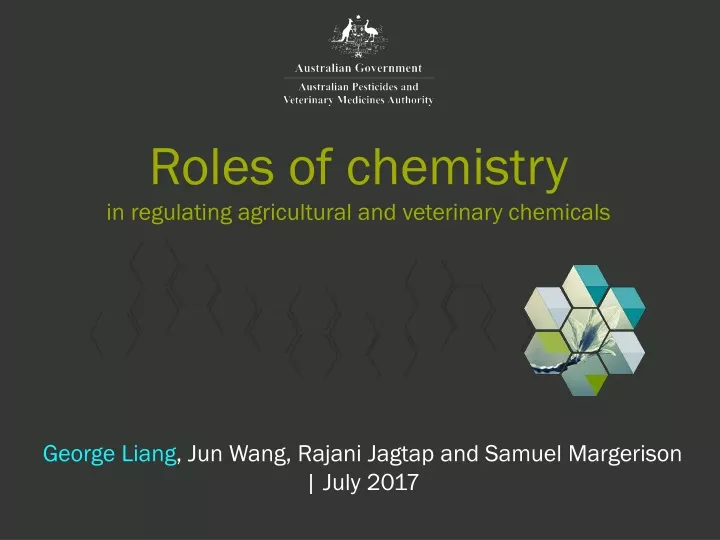 roles of chemistry in regulating agricultural