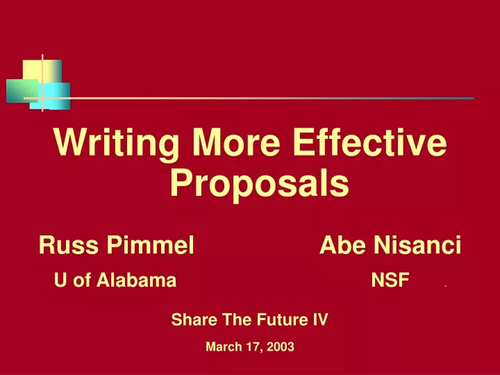 writing more effective proposals russ pimmel