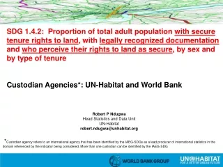 Robert P  Ndugwa Head Statistics and Data Unit UN-Habitat robert.ndugwa@unhabitat