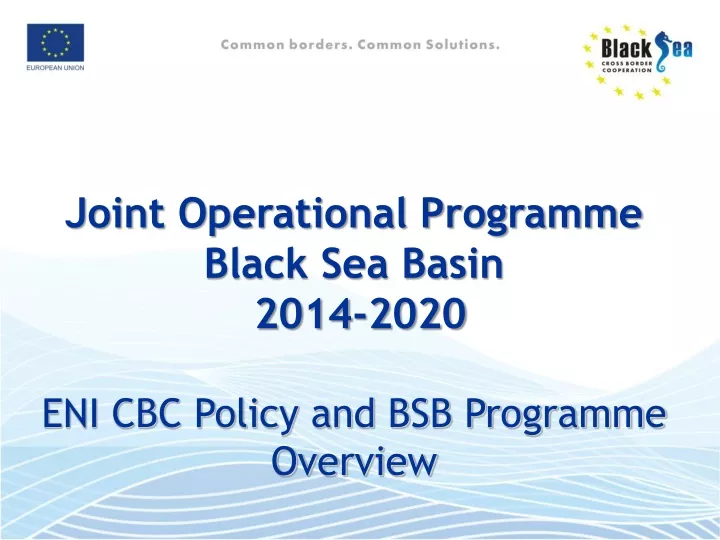 joint operational programme black sea basin 2014