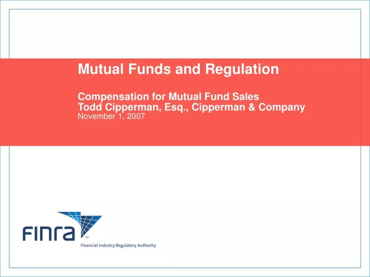 mutual funds and regulation compensation for mutual fund sales