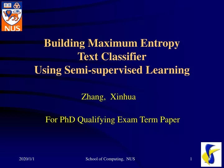building maximum entropy text classifier using semi supervised learning