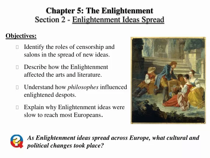chapter 5 the enlightenment section 2 enlightenment ideas spread
