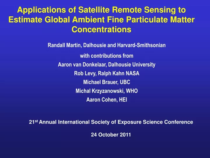 applications of satellite remote sensing