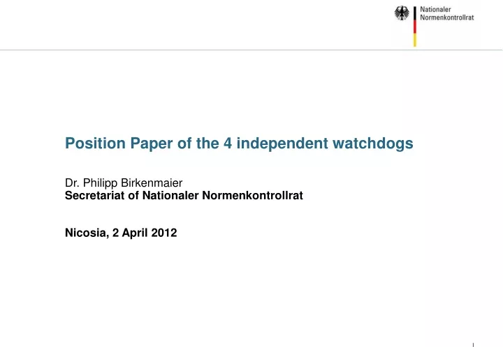 position paper of the 4 independent watchdogs