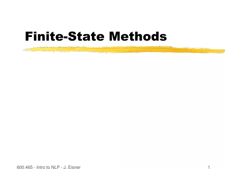 finite state methods