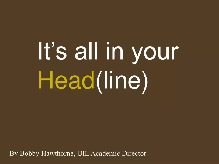 it s all in your head line