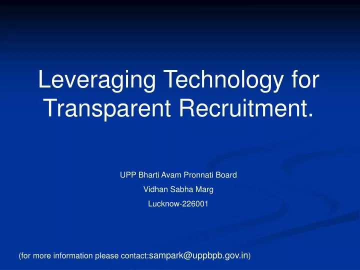 leveraging technology for transparent recruitment