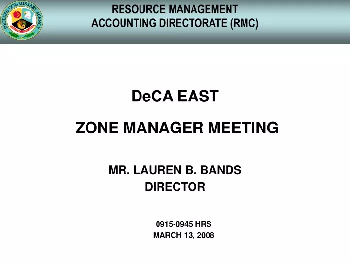 resource management accounting directorate rmc