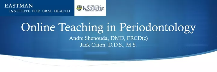 online teaching in periodontology