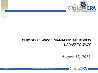 Ohio Solid waste management review Update to SWAC