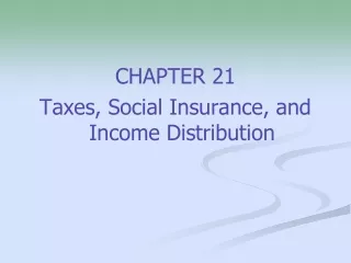 CHAPTER 21 Taxes, Social Insurance, and Income Distribution