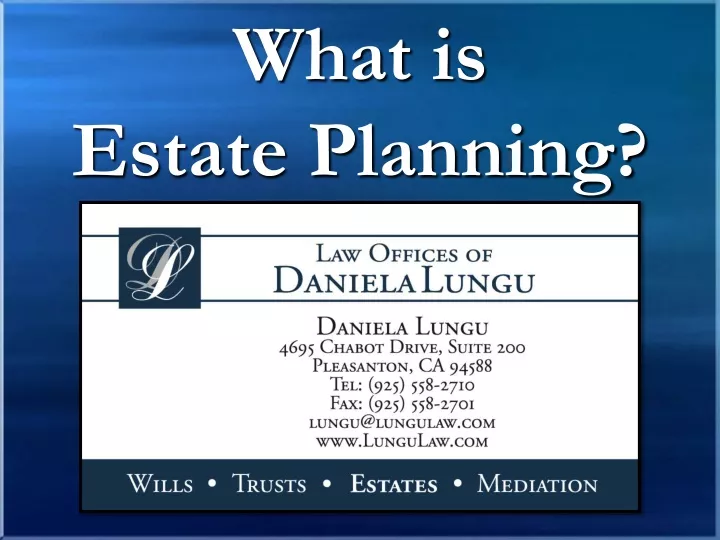 what is estate planning