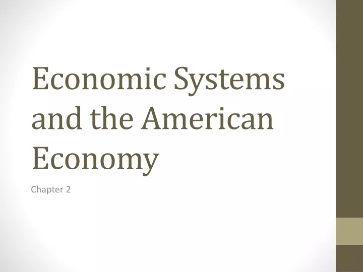 economic systems and the american economy