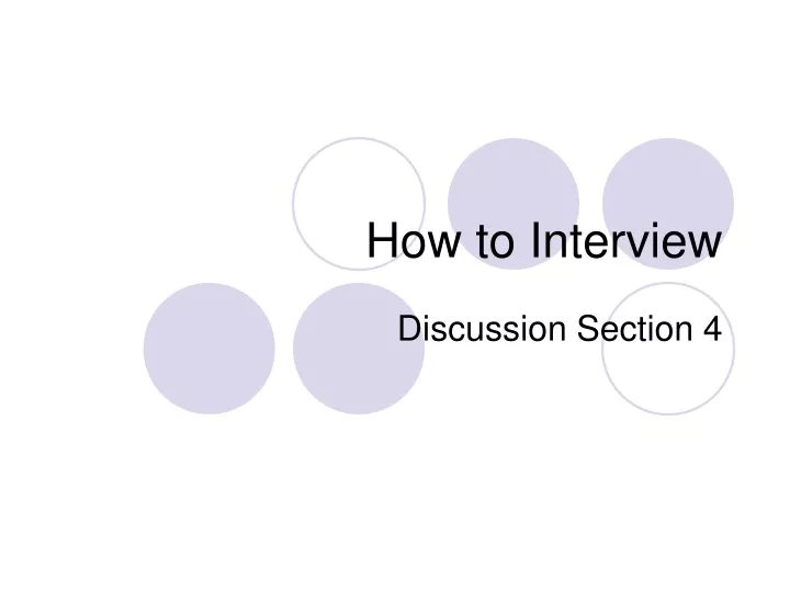 how to interview