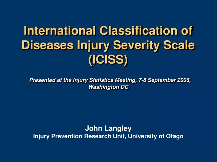 international classification of diseases injury