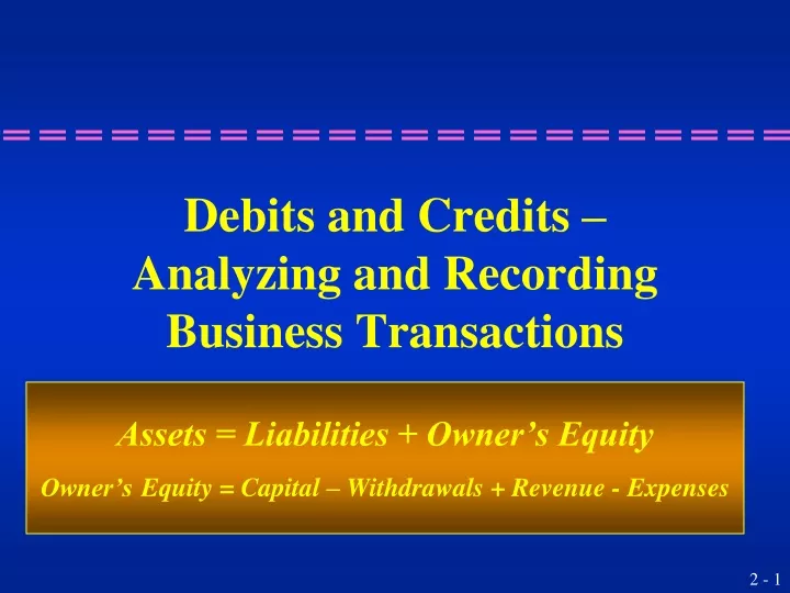 debits and credits analyzing and recording business transactions