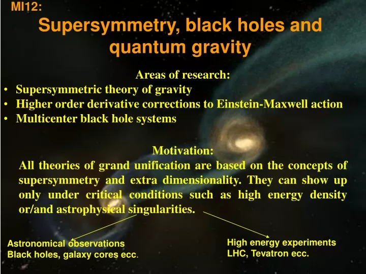 mi12 supersymmetry black holes and quantum gravity