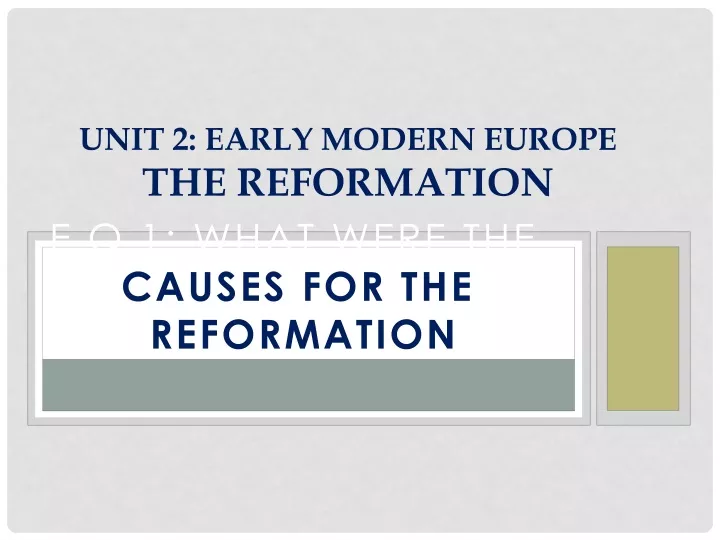 unit 2 early modern europe the reformation