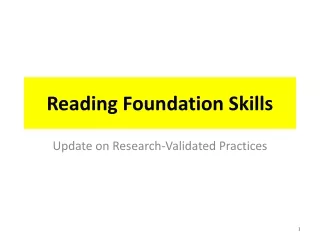 Reading Foundation Skills