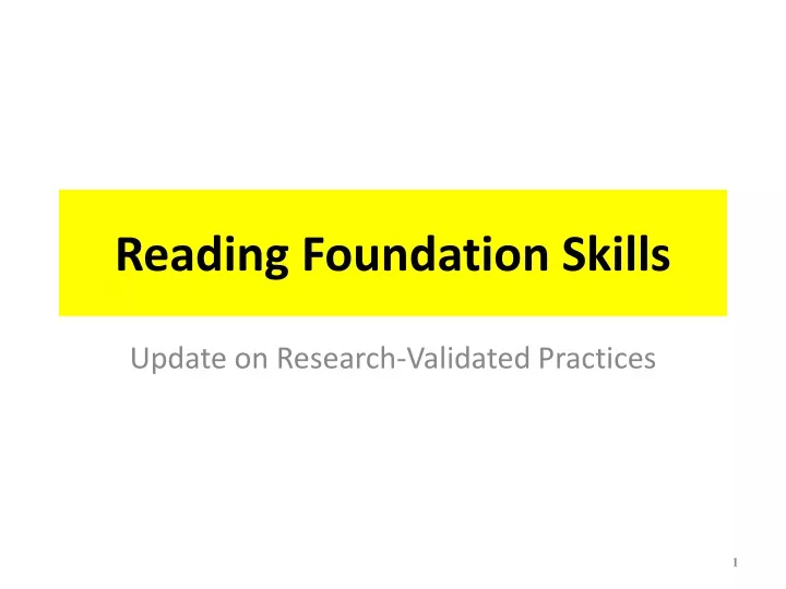 reading foundation skills