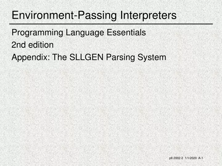 environment passing interpreters