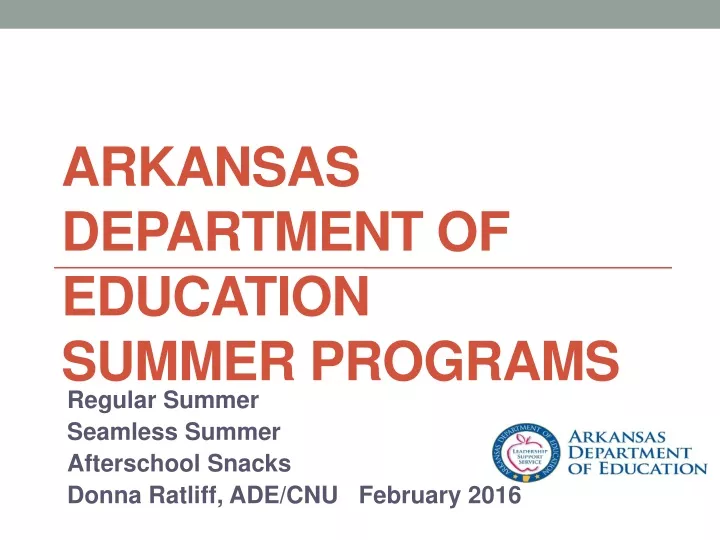 arkansas department of education summer programs