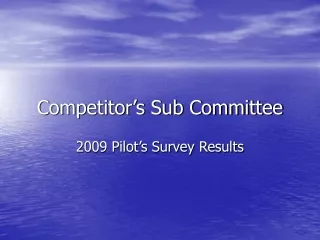 Competitor’s Sub Committee