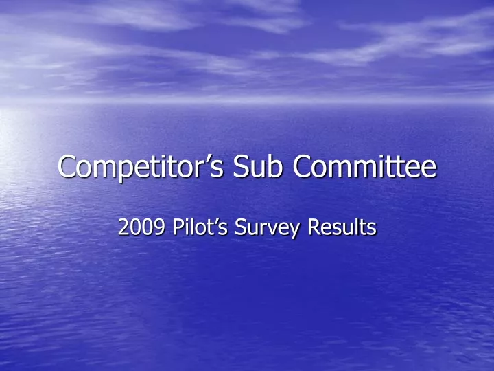 competitor s sub committee
