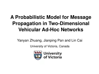 A Probabilistic Model for Message Propagation in Two-Dimensional Vehicular Ad-Hoc Networks