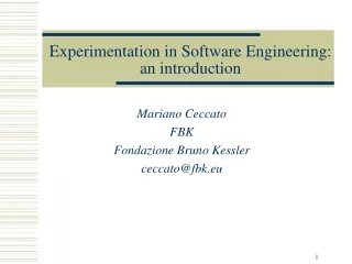 Experimentation in Software Engineering:  an introduction